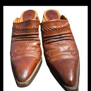 Ariat Leather Mules Western Slip On Shoes Almond Toe 97682 Women Size 6.5B